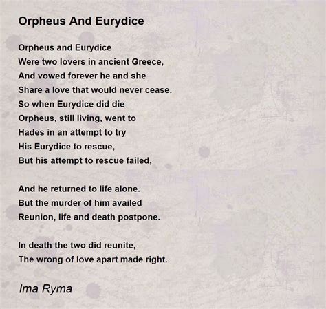 eurydice orpheus poem